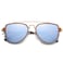 SOJOS Retro Polarized Double Bridge Sunglasses for Men Women Mirrored Lens SJ1051 with Gold FrameDusty Blue Mirrored Lens