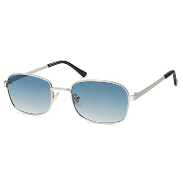 SOJOS Retro Polarized Oval Sunglasses for Women Men Trendy Classic Shades UV400 Protection SJ1177 Silver Blue Grading