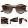SOJOS Retro Round Polarized Sunglasses for Women Men Classic Vintage Sunnies SJ2069 Amber TortoiseBrown