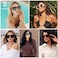 SOJOS Retro Square Polarized Womens Sunglasses Trendy Oversized Large Womens Big Shades SJ2224 Black Grey Lens