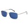 SOJOS Retro Vintage Rectangle Polarized Sunglasses Mens Womens Classic UV400 Metal Sunnies SJ1215 SilverDark Blue