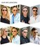 SOJOS Retro Vintage Rectangle Polarized Sunglasses Mens Womens Classic UV400 Metal Sunnies SJ1215 SilverDark Blue