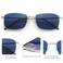 SOJOS Retro Vintage Rectangle Polarized Sunglasses Mens Womens Classic UV400 Metal Sunnies SJ1215 SilverDark Blue