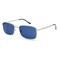 SOJOS Retro Vintage Rectangle Polarized Sunglasses Mens Womens Classic UV400 Metal Sunnies SJ1215 SilverDark Blue