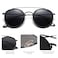 SOJOS Retro Vintage Round Polarized Sunglasses for Women Men Small Double Bridge Circle Sunnies SJ1104 Dark BlackGrey