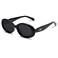SOJOS Small Retro Oval Polarized Sunglasses for Women Men 90s Vintage UV400 Protection Tiny Sun Glasses SJ2286Black Grey