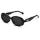 SOJOS Small Retro Oval Polarized Sunglasses for Women Men 90s Vintage UV400 Protection Tiny Sun Glasses SJ2286Black Grey