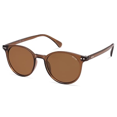 SOJOS Small Round Classic Polarized Sunglasses for Women Men Vintage Style UV400 Lens MAY SJ2113 BrownBrown