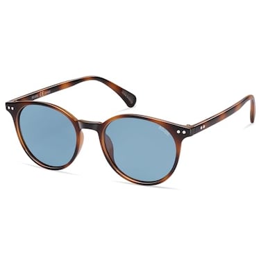 SOJOS Small Round Classic Polarized Sunglasses for Women Men Vintage Style UV400 Lens SJ2113 BrownLight Blue
