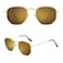 SOJOS Small Square Polarized Sunglasses for Men and Women Polygon Mirrored Lens SJ1072 with Gold FrameGold Mirrored Lens