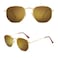 SOJOS Small Square Polarized Sunglasses for Men and Women Polygon Mirrored Lens SJ1072 with Gold FrameGold Mirrored Lens