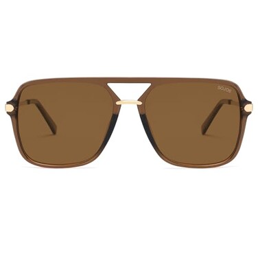 SOJOS Sunglasses SJ2229 Transparent Brown FrameBrown Lens