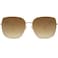 SOJOS Trendy Oversized Square Metal Frame Sunglasses for Women Men Retro Big Flat Lens UV Protection Sunglasses SJ1146 Gold FrameGradient Brown Lens