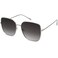 SOJOS Trendy Oversized Square Metal Frame Sunglasses for Women Men Retro Big Flat Lens UV Protection Sunglasses SJ1146 Silver FrameGradient Grey Lens