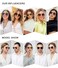 SOJOS Trendy Oversized Square Metal Frame Sunglasses for Women Men Retro Big Flat Lens UV Protection Sunglasses SJ1146 Silver FrameGradient Grey Lens