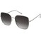 SOJOS Trendy Oversized Square Metal Frame Sunglasses for Women Men Retro Big Flat Lens UV Protection Sunglasses SJ1146 Silver FrameGradient Grey Lens