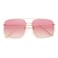 SOJOS Trendy Square Aviator Sunglasses for Women Men Gold Frame Light Tint Gradient Shades SJ1176 GoldGradient Pink