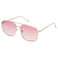 SOJOS Trendy Square Aviator Sunglasses for Women Men Gold Frame Light Tint Gradient Shades SJ1176 GoldGradient Pink