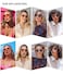 SOJOS Trendy Square Aviator Sunglasses for Women Men Gold Frame Light Tint Gradient Shades SJ1176 GoldGradient Pink