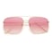 SOJOS Trendy Square Aviator Sunglasses for Women Men Gold Frame Light Tint Gradient Shades SJ1176 GoldGradient Pink