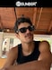 SUNBSR Classic Square Sunglasses for Women Men Trendy Thick Frame Rectangle Sun Glasses Chunky Black Shades BlackGrey