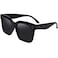 TAOTAOQI Vintage Women Oversized Sunglasses Designer Luxury Square Sun Glasses UV400 Protection Flat Lens Black Frame Grey Lens