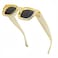 Teumire Retro Rectangle Polarized Sunglasses for Small Face Women Men Chunky Square Thick Frame Glasses UV400 ProtectionTransparent YellowGrey