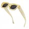 Teumire Retro Rectangle Polarized Sunglasses for Small Face Women Men Chunky Square Thick Frame Glasses UV400 ProtectionTransparent YellowGrey