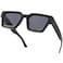 Teumire Thick Square Frame Sunglasses for Women Men Retro Chunky Rectangle Sun Glasses Fashion Black ShadesBlack FrameGrey Lens