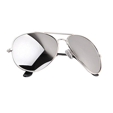 Thacher's Nook Thachers Nook Aviator Sunglasses Full Mirror Lenses Silver Metal Frame UV400 Protection