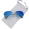 The Fresh Classic Metal Frame Oceanic Color Lens Aviator Sunglasses with Gift Box Silver BlueYellow