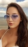 The Fresh Classic Metal Frame Oceanic Color Lens Aviator Sunglasses with Gift Box Silver BlueYellow