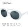 The Fresh Clout Goggles Oval Mod Retro Vintage Kurt Cobain Inspired Sunglasses Round Lens Gift Box 5Shiny White Grey