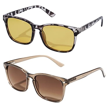 TIJN Polarized Sunglasses for Women Men Classic Trendy Stylish Sun Glasses 100 UV Protection 2 Pack