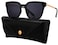 U.I STATION UI STATION Square Sunglasses Womens Mens Oversized Mirrored lens U886 BLACK