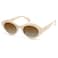 VANLINKER Polarized Trendy Thick Oval Round Sunglasses for Women Retro Shades VL9825 WhiteBeige