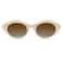 VANLINKER Polarized Trendy Thick Oval Round Sunglasses for Women Retro Shades VL9825 WhiteBeige