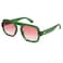 VANLINKER Retro Square Aviator Sunglasses for Women Men 70s Vintage Style Trendy Flat Top Rectangle Sun Glasses VL9826 Green Gradient Red