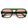 VANLINKER Retro Square Aviator Sunglasses for Women Men 70s Vintage Style Trendy Flat Top Rectangle Sun Glasses VL9826 Green Gradient Red