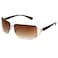 VANLINKER Rimless Frameless Rectangle Sunglasses for Women Stylish Y2k Shades Brown Metal Frame VL9642