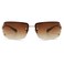 VANLINKER Rimless Frameless Rectangle Sunglasses for Women Stylish Y2k Shades Brown Metal Frame VL9642