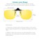 WANGLY Polarized Unisex Clip on Flip up Sunglasses over Prescription Glasses Frames and Readers Suitable for Driving Yellow Lens