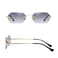 WDZAYXC Retro Rimless Sunglasses for Women Men Rectangle SunglassesGoldGradient Grey