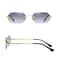 WDZAYXC Retro Rimless Sunglasses for Women Men Rectangle SunglassesGoldGradient Grey