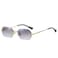 WDZAYXC Retro Rimless Sunglasses for Women Men Rectangle SunglassesGoldGradient Grey