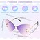 Weewooday 2 Pairs Butterfly Sunglasses for Women Men Gradient Rimless Glasses Eyewear Butterfly Wing SunglassesGradient Purple Blue