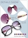 Weewooday 7 Pairs Oversized Sunglasses Women Sparkling Frame Classic Ladies Sunglasses Polarized Square Sunglasses