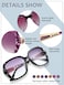 Weewooday 7 Pairs Oversized Sunglasses Women Sparkling Frame Classic Ladies Sunglasses Polarized Square Sunglasses