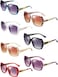 Weewooday 7 Pairs Oversized Sunglasses Women Sparkling Frame Classic Ladies Sunglasses Polarized Square Sunglasses