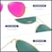 WOWSUN Classic Polarized Aviator Sunglasses for Women Men Golden Frame Purple Pink Mirrored Lens